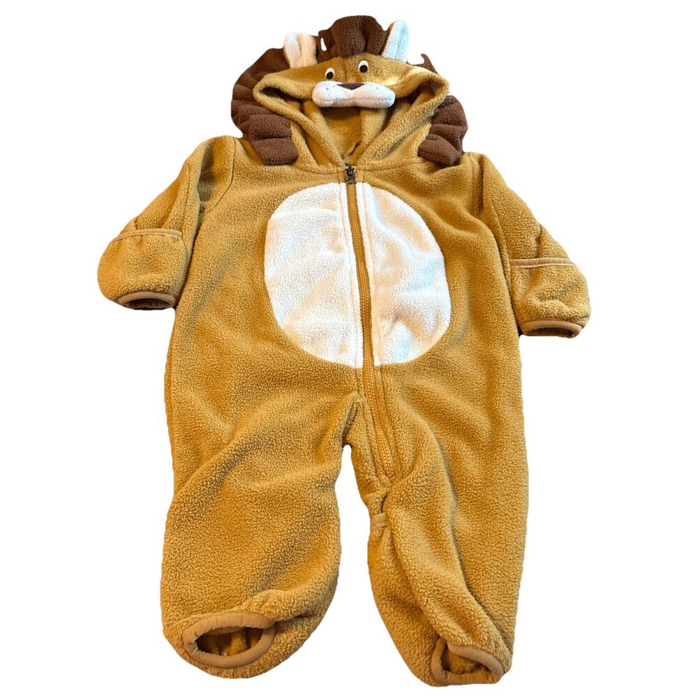 Cuddle Club Lion One Piece Fleece Warm Hand and Foot Covers Toddler 0-3 Months